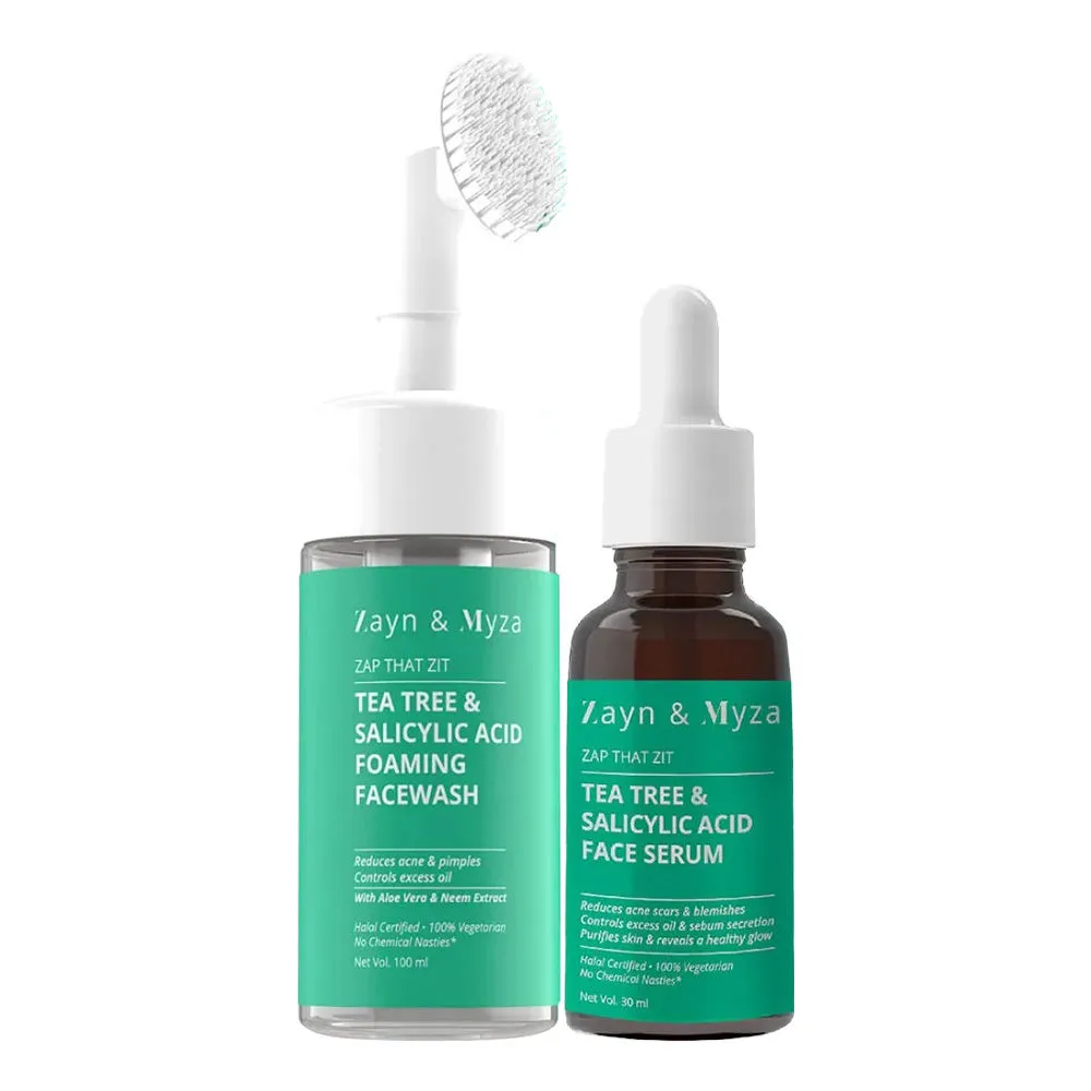 ZM Zayn & Myza Goodbye Oily Skin Combo For Women - Tea Tree & Salicylic Acid Face Wash + Face Serum