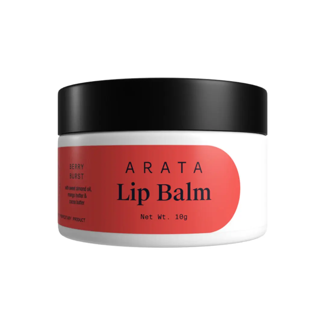 Arata Berry Burst Lip Balm (10 G) For Dry, Chapped Lips | Intensely Moisturizing | Mango & Cocoa Butter | Sweet Almond & Sunflower Oil | All-Natural, Vegan