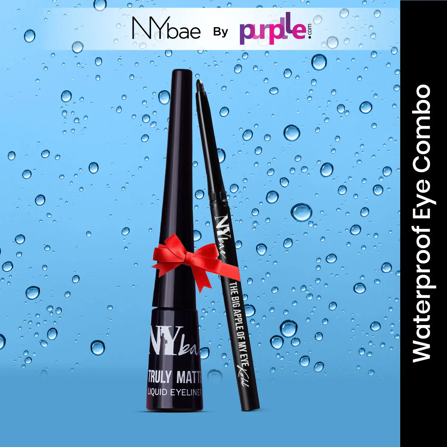 NY Bae Waterproof Eye Combo | Kajal Pencil | Liquid Eyeliner | Black Colour | Pack of 2 (4.75 g)