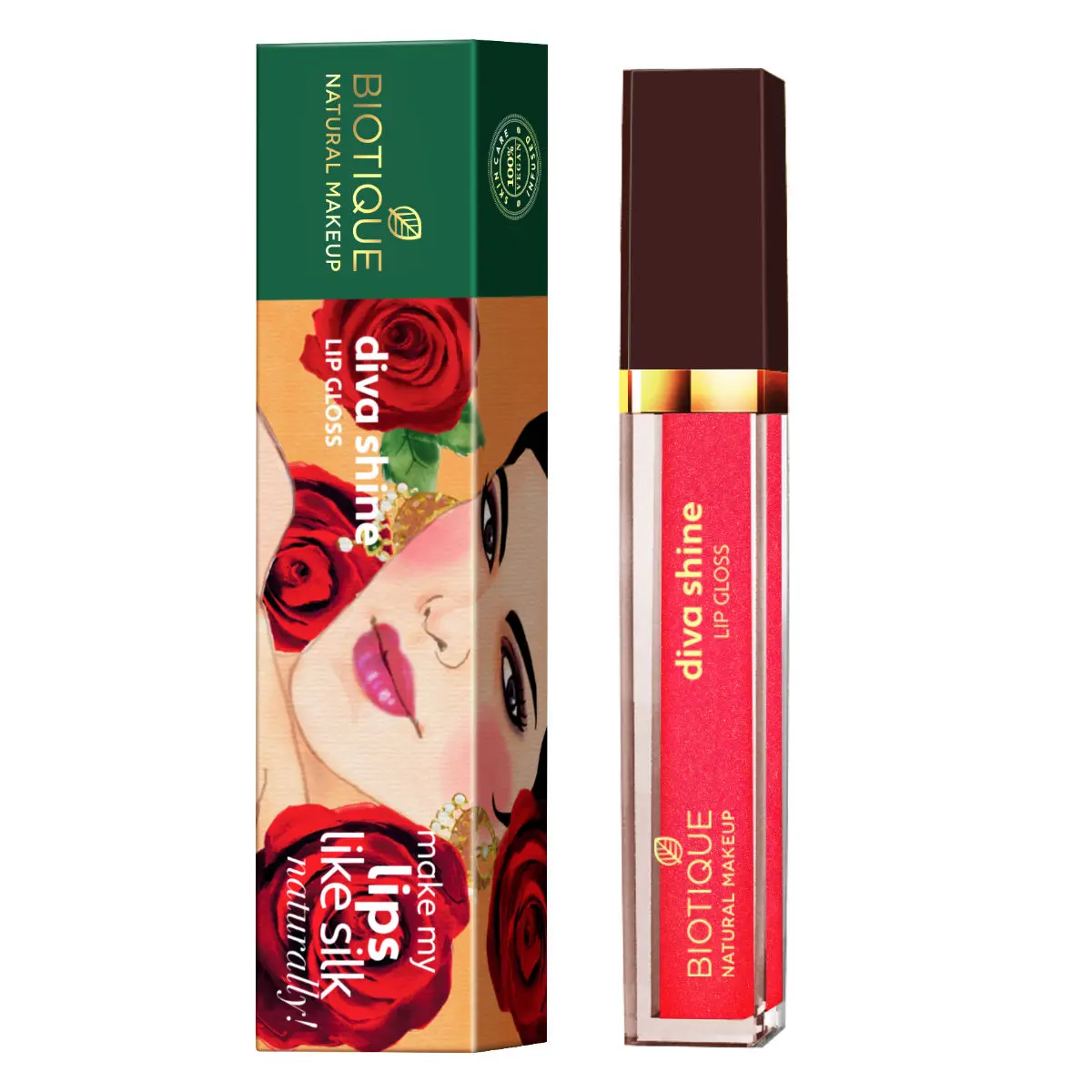 Biotique Natural Makeup Diva Shine Lip Gloss (Peach On The Beach)(3 ml)