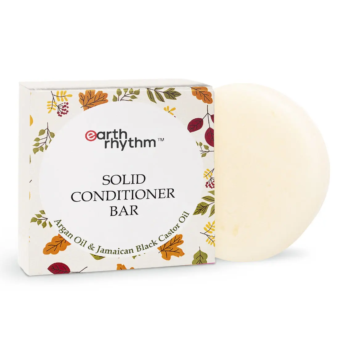 Earth Rhythm Solid Conditioner Bar Argan & Black Castor Oil | Deep Conditions Hair, Balance scalp pH levels, Prevent Dryness, Boost Shine | for All Hair Types | Men & Women | Without Tin - 80 G