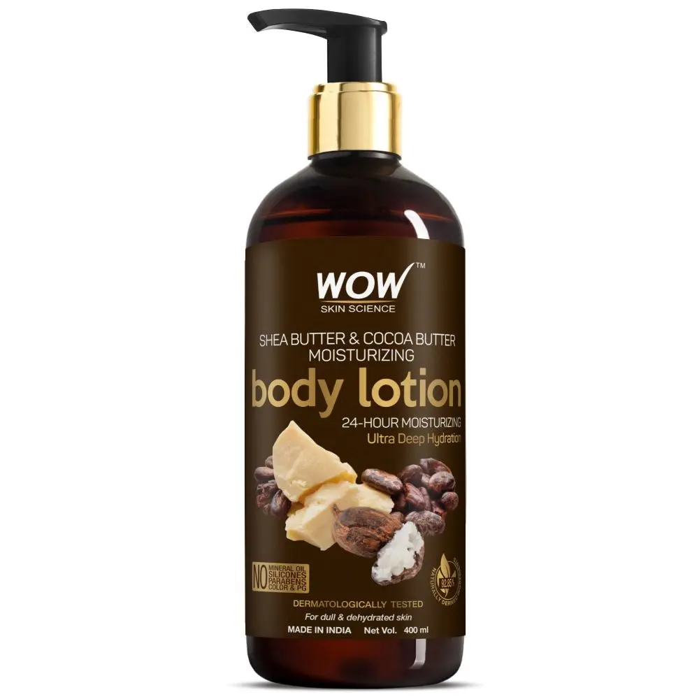 WOW Skin Science Shea Butter & Cocoa Butter Body Lotion For Ultra Deep Hydration - Dull & Dehydrated Skin - 400 ml