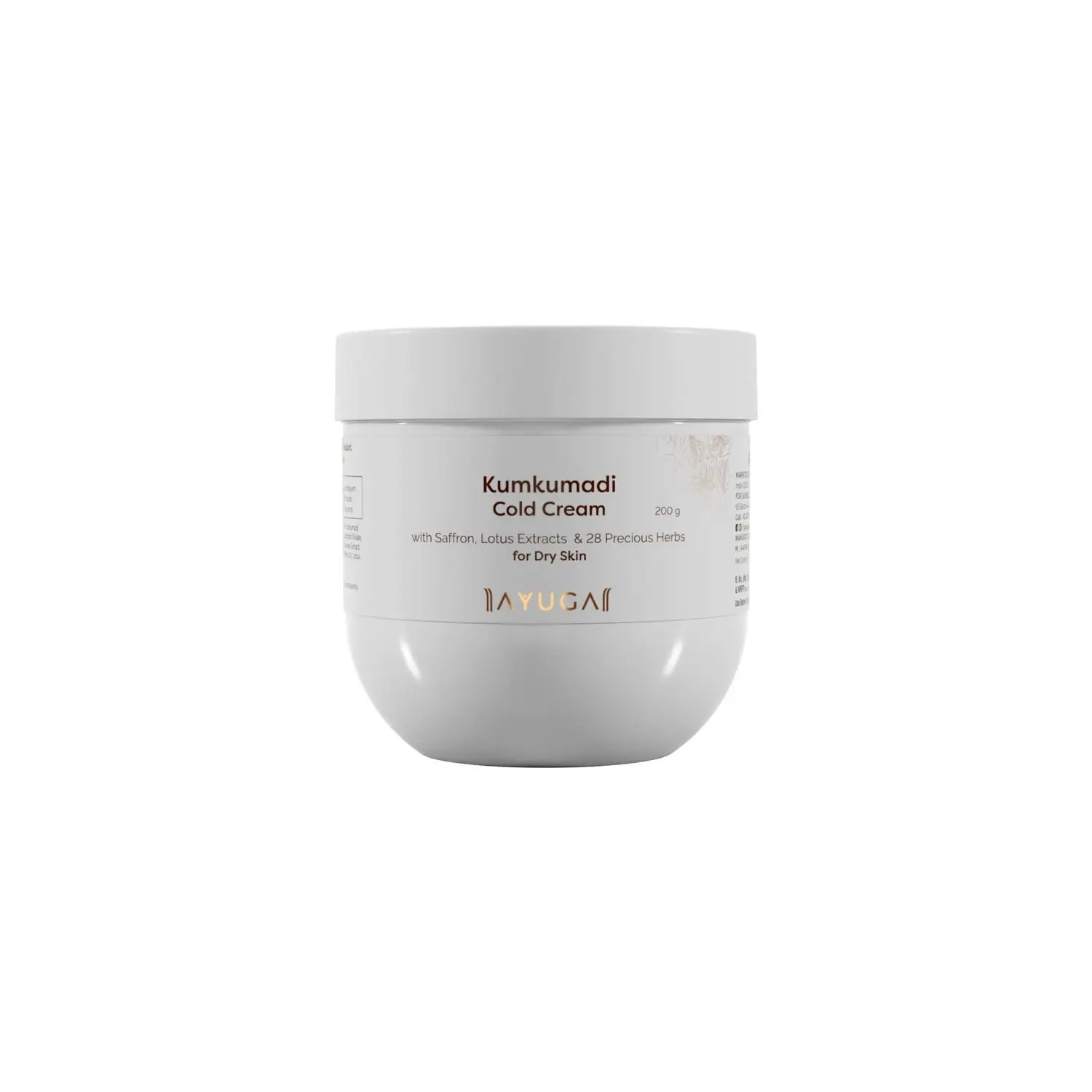 Ayuga Kumkumadi Cold Cream with Saffron & Lotus Extracts 200g