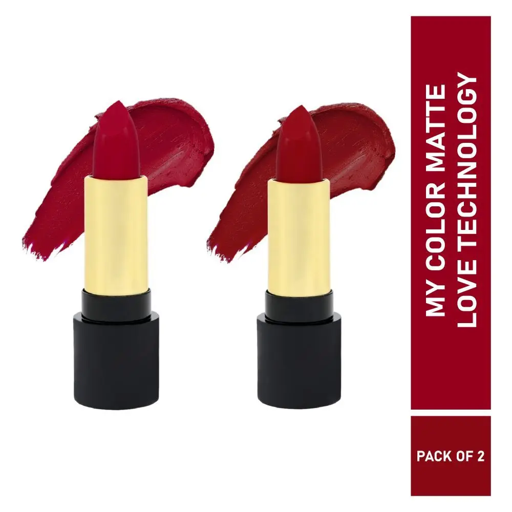 Half N Half Velvet Matte Texture Lipstick My Colour, Ruby-Woo & Antique-Maroon, PO2 (7.6gm)