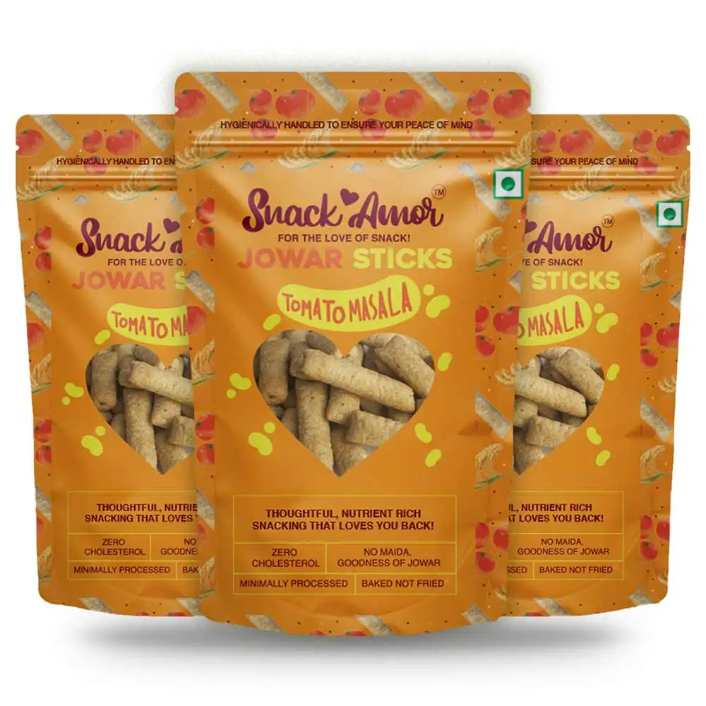 SnackAmor Jowar Sticks,  Tomato Masala (Pack of 3)  50 g