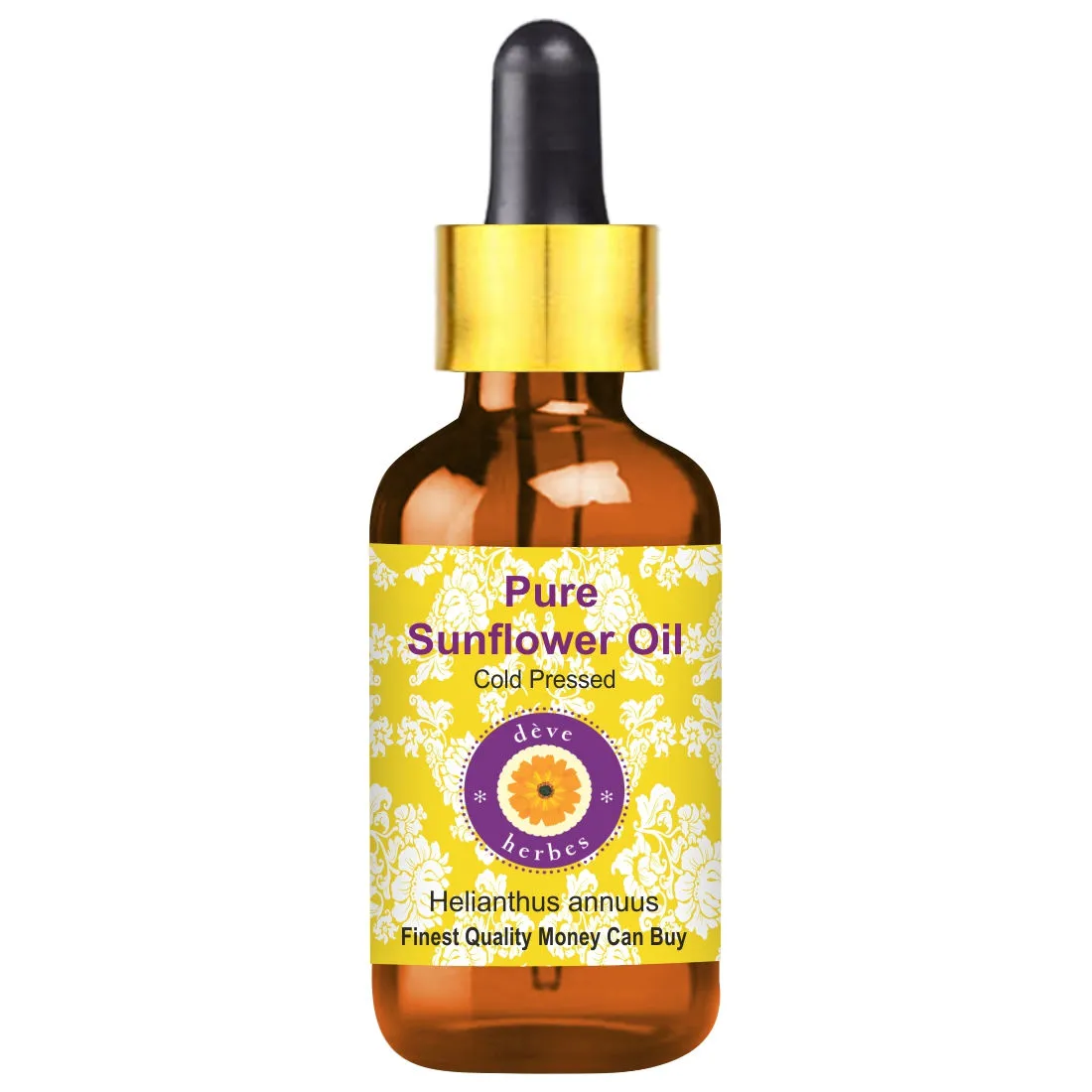 Deve Herbes Pure Sunflower Oil (Helianthus Annuus) Cold Pressed For Healthy Skin