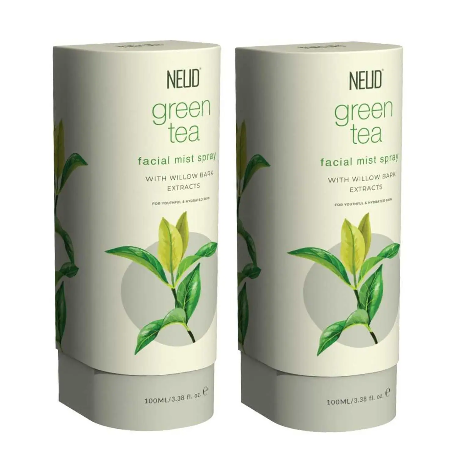 NEUD Green Tea Facial Mist Spray for Youthful & Hydrated Skin - 2 Packs (100 ml Each)