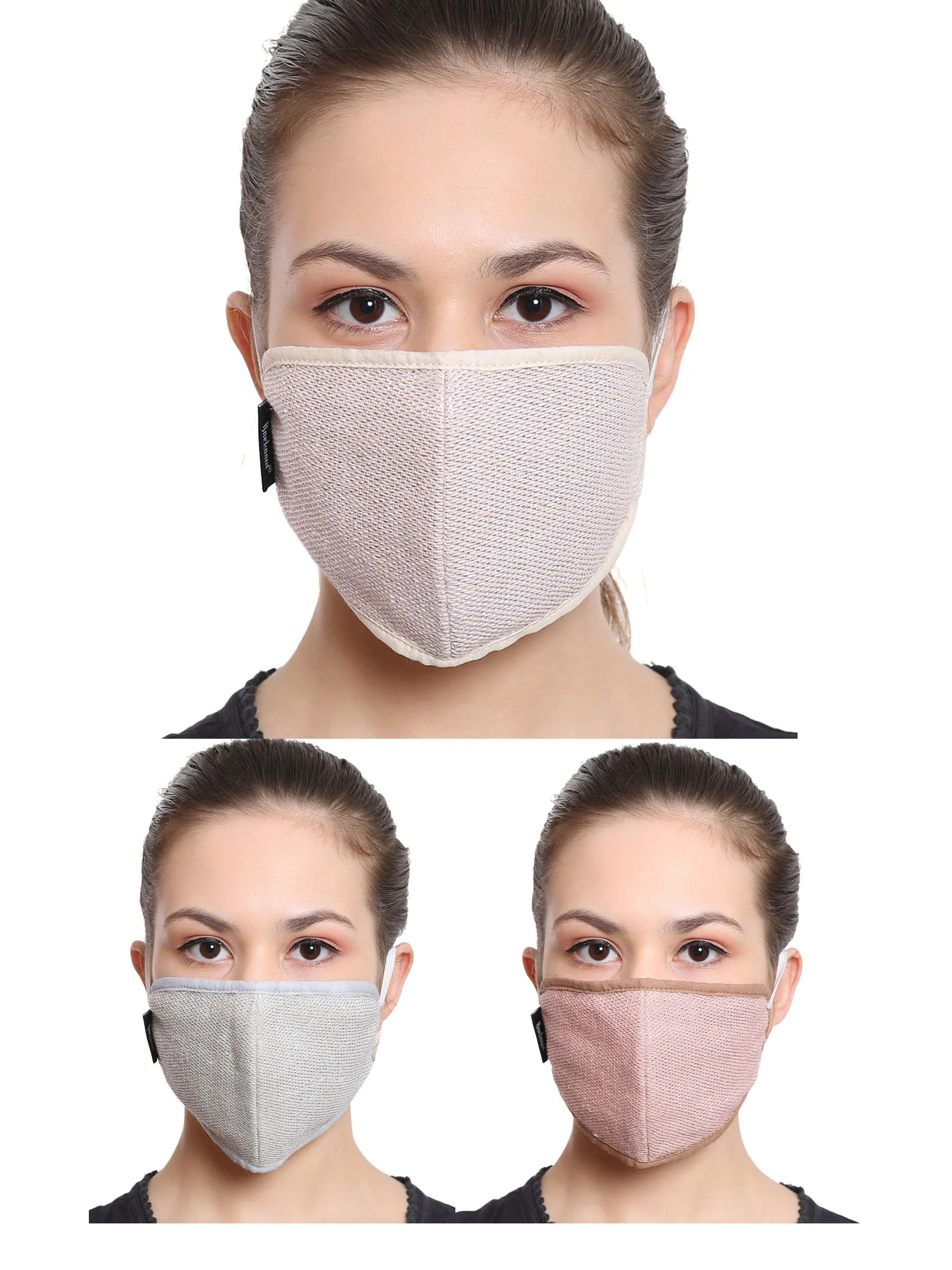 Anekaant Multicolor 3-Ply Reusable Cotton Lurex Fabric Fashion Mask (Pack Of 3)