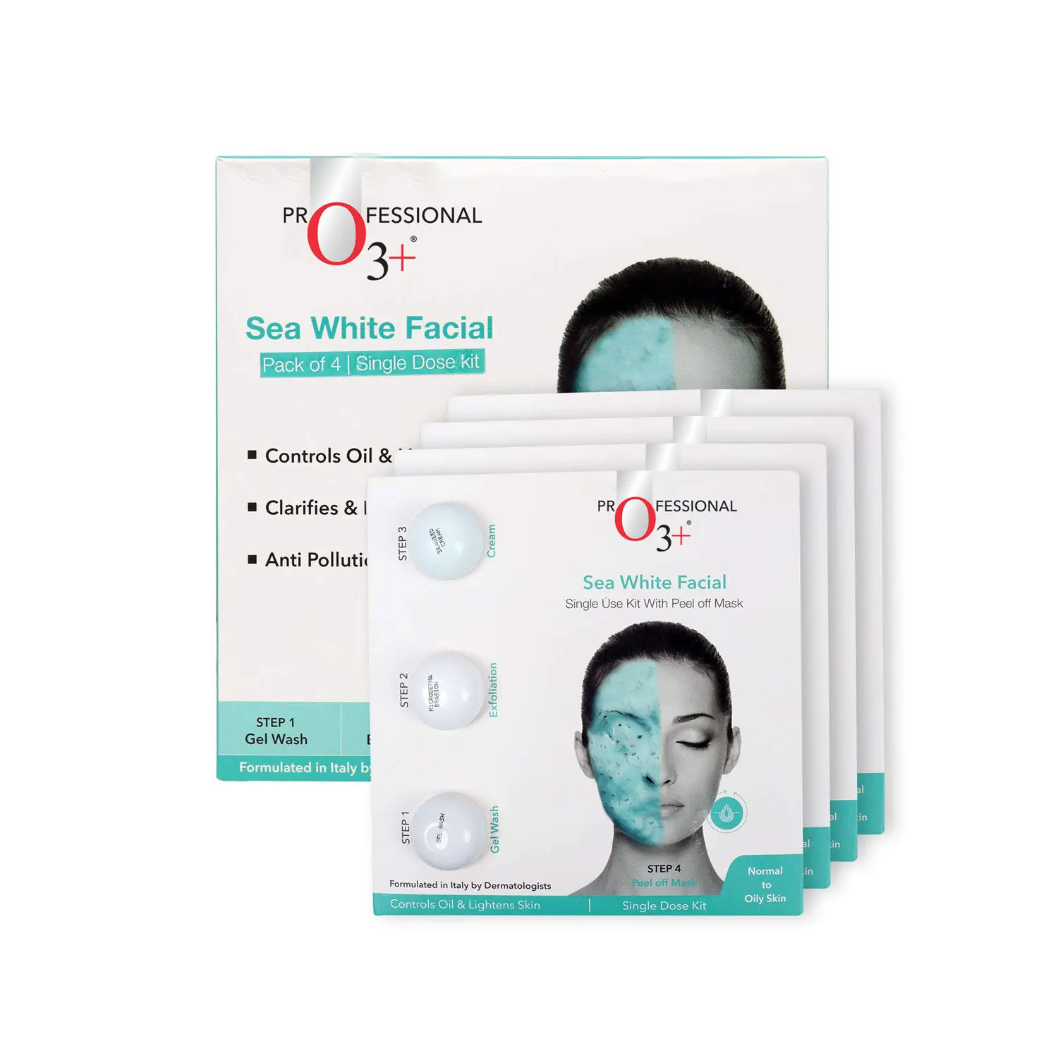 O3+ Sea White Facial Kit Pack of 4(180gm)