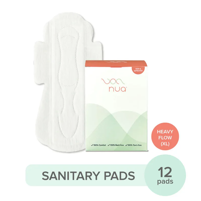 Nua Ultra Thin Rash Free Sanitary Pads XL with Disposal Covers