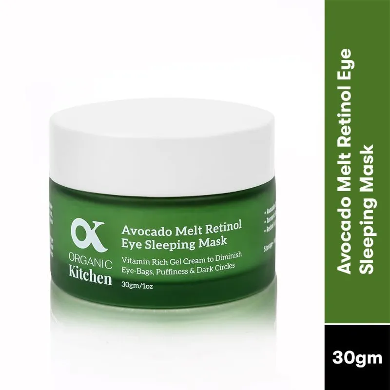 Organic Kitchen Avocado Melt Retinol Eye Sleeping Mask - Reduces Dark Circles, Puffiness