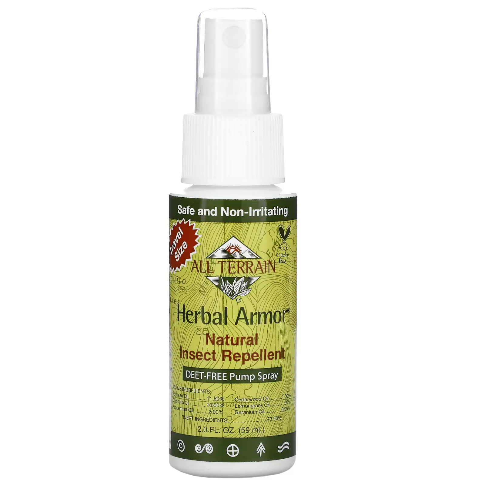 Herbal Armor, Natural Insect Repellent DEET-Free Pump Spray, 2.0 fl oz (59 ml)