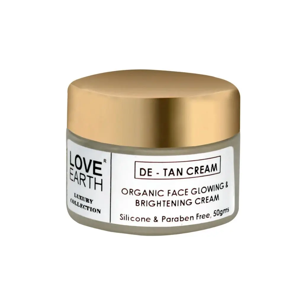 Love Earth De-Tan Moisturizing Cream With Aloe Vera & Sandalwood Extract For Pigmentation & Even Skin Tone, Silicon & Paraben Free 50gm