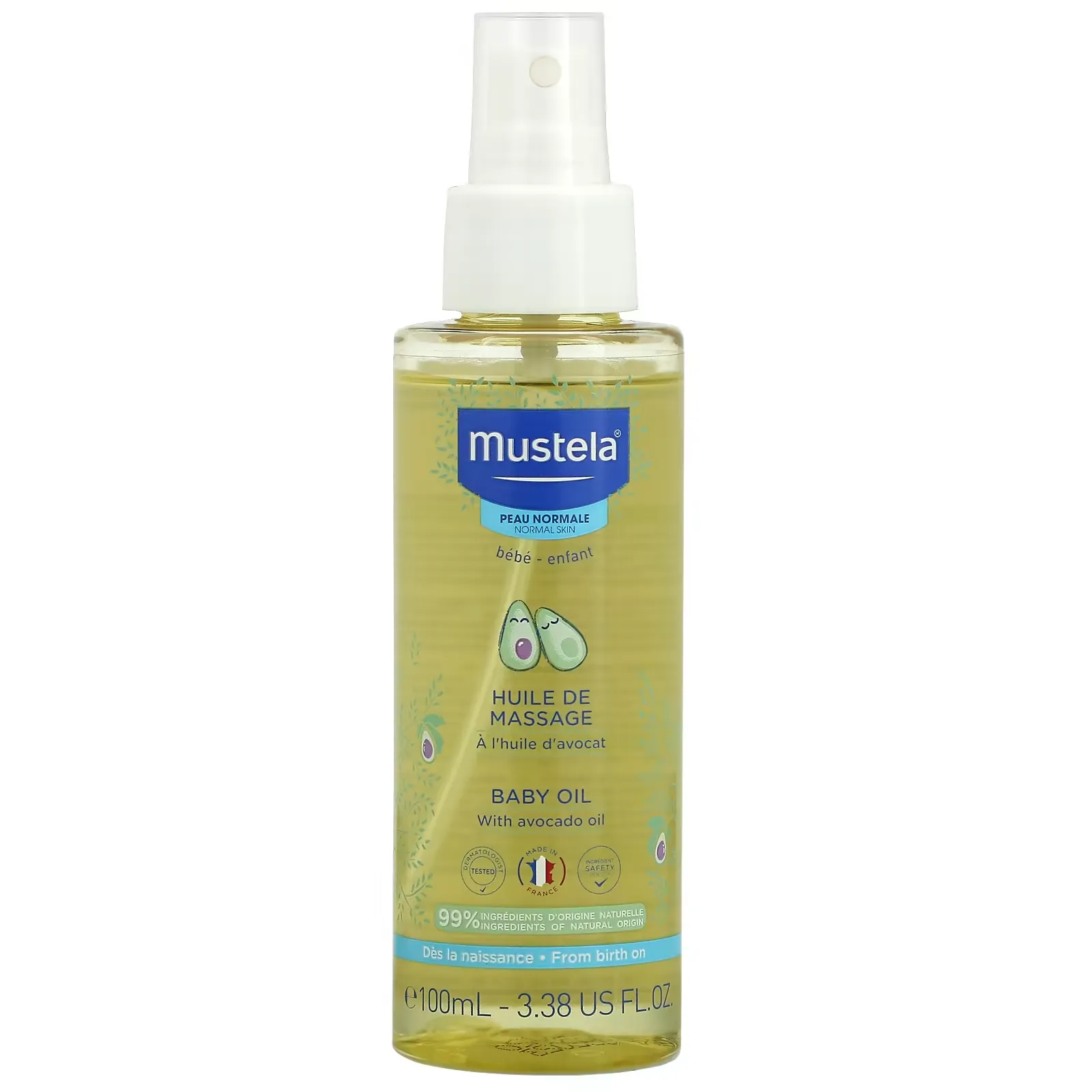 Baby Oil with Avocado Oil, 3.38 fl oz (100 ml)