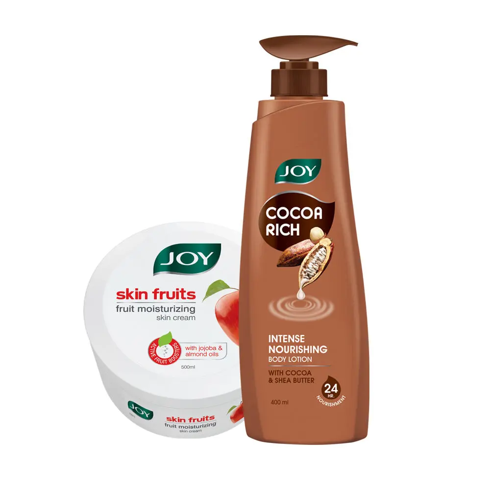 Joy Cocoa Rich Intense Nourishing Body Lotion 400ml & Skin Fruits Skin Cream 500ml