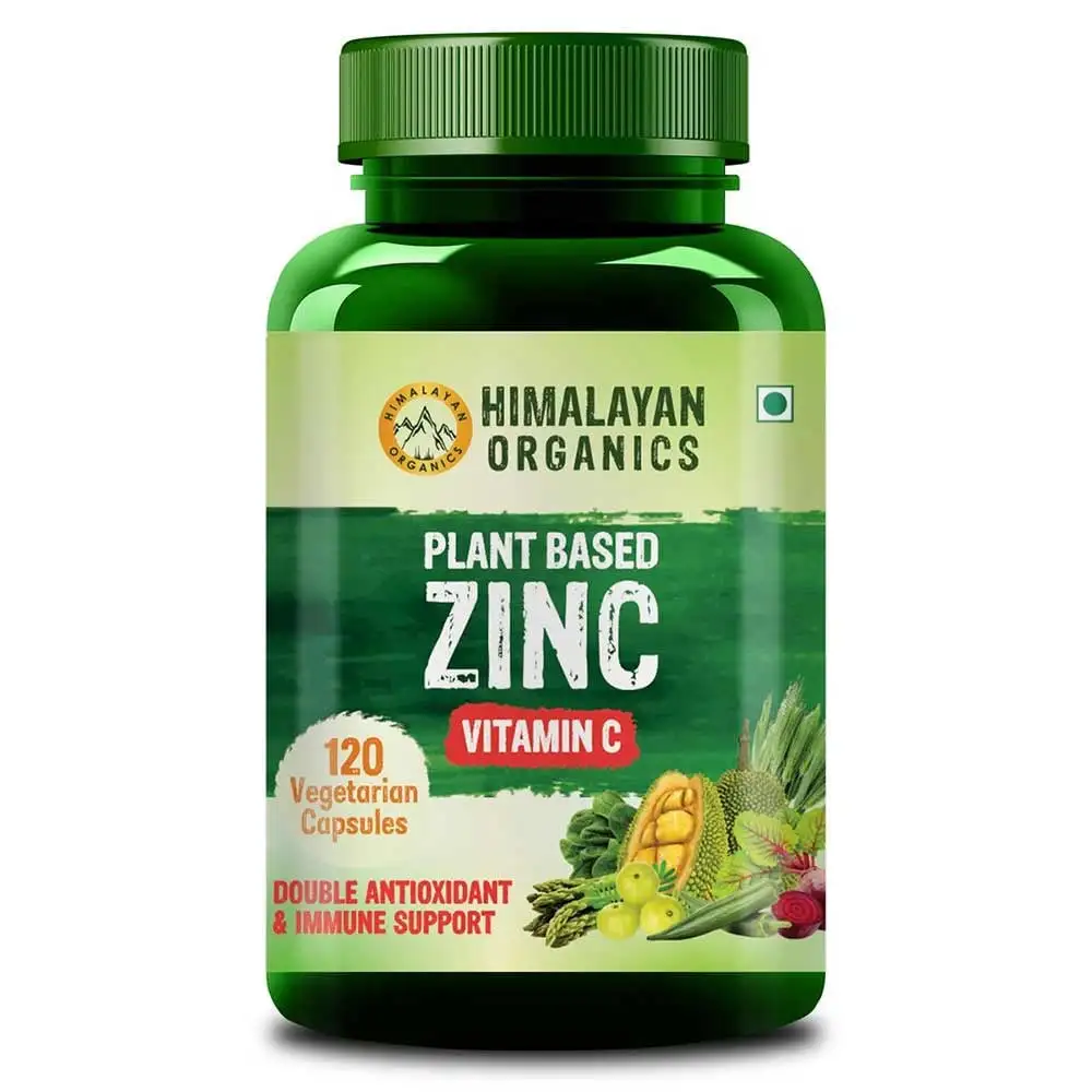 Himalayan Organics Plant Based Zinc Vitamin C,  120 capsules