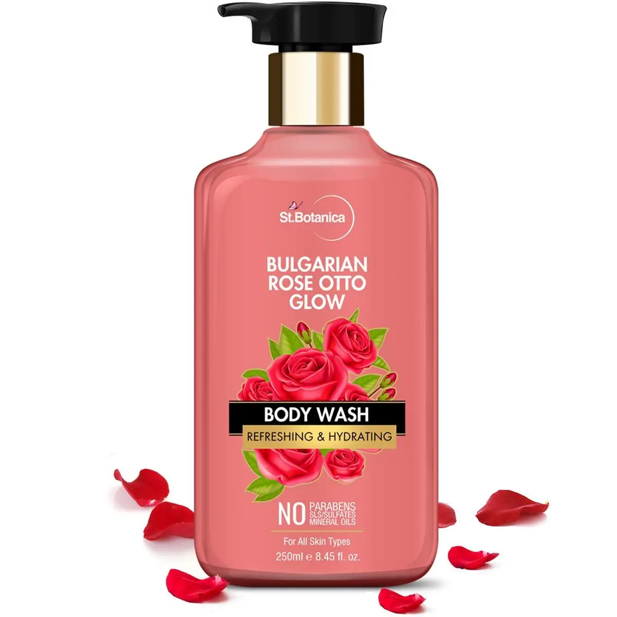 StBotanica Bulgarian Rose Otto Glow Body Wash | Refreshing & Hydrating | No Paraben & SLS - (250 ml)