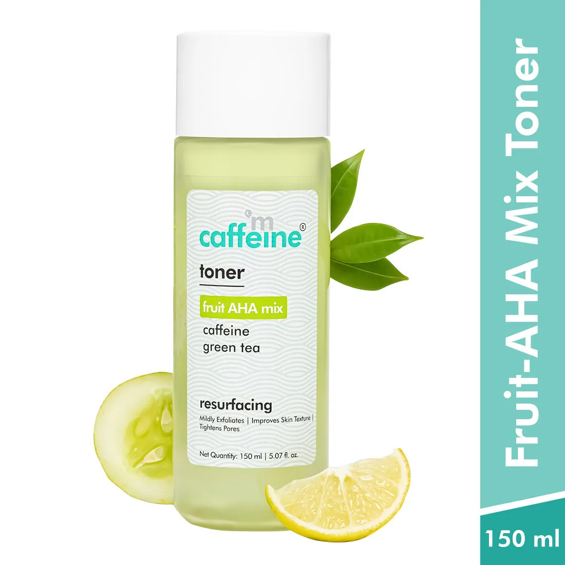 MCaffeine FruitAHA & Green Tea Face Toner for Glowing Skin - Exfoliate, Tighten Pores - Alcohol-Free