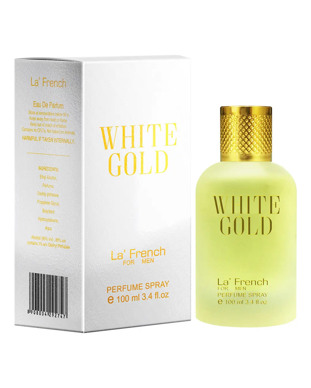LA' French White Gold, Perfume By La' French, Eau De Parfum (100 ml) - Ideal For Men