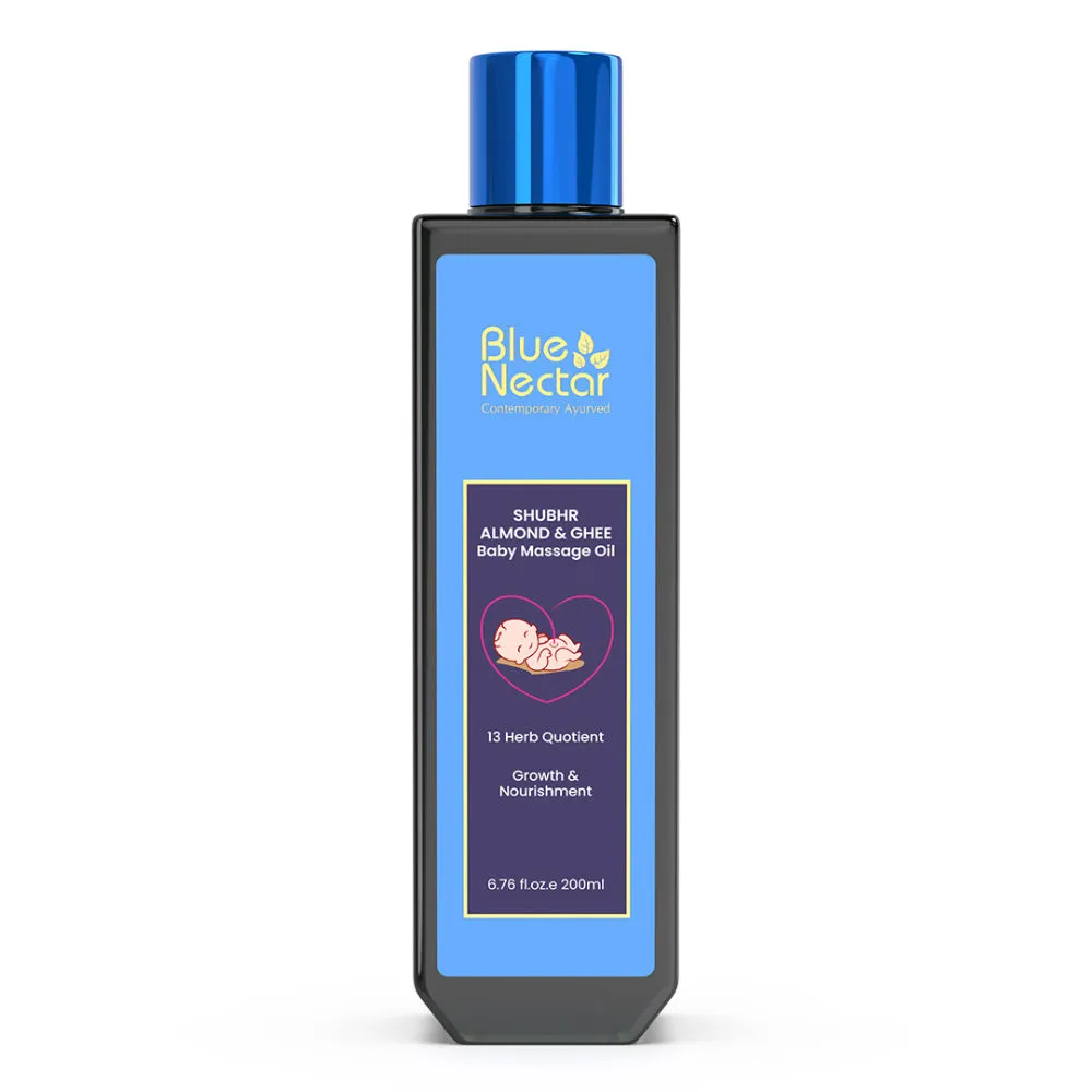 Blue Nectar Ayurvedic Baby Massage Oil with Organic Ghee, 100% Natural Baby Oil With Coconut Oil