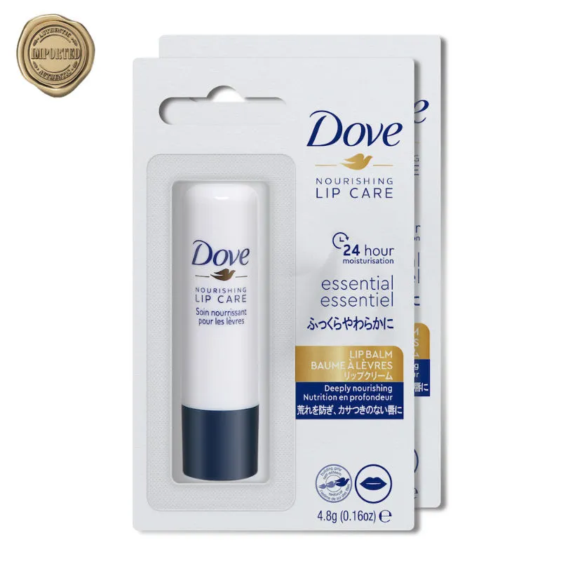 Dove Essential Nourishing Lip Care- Lip Balm- 24 Hours Hydration Pack Off 2