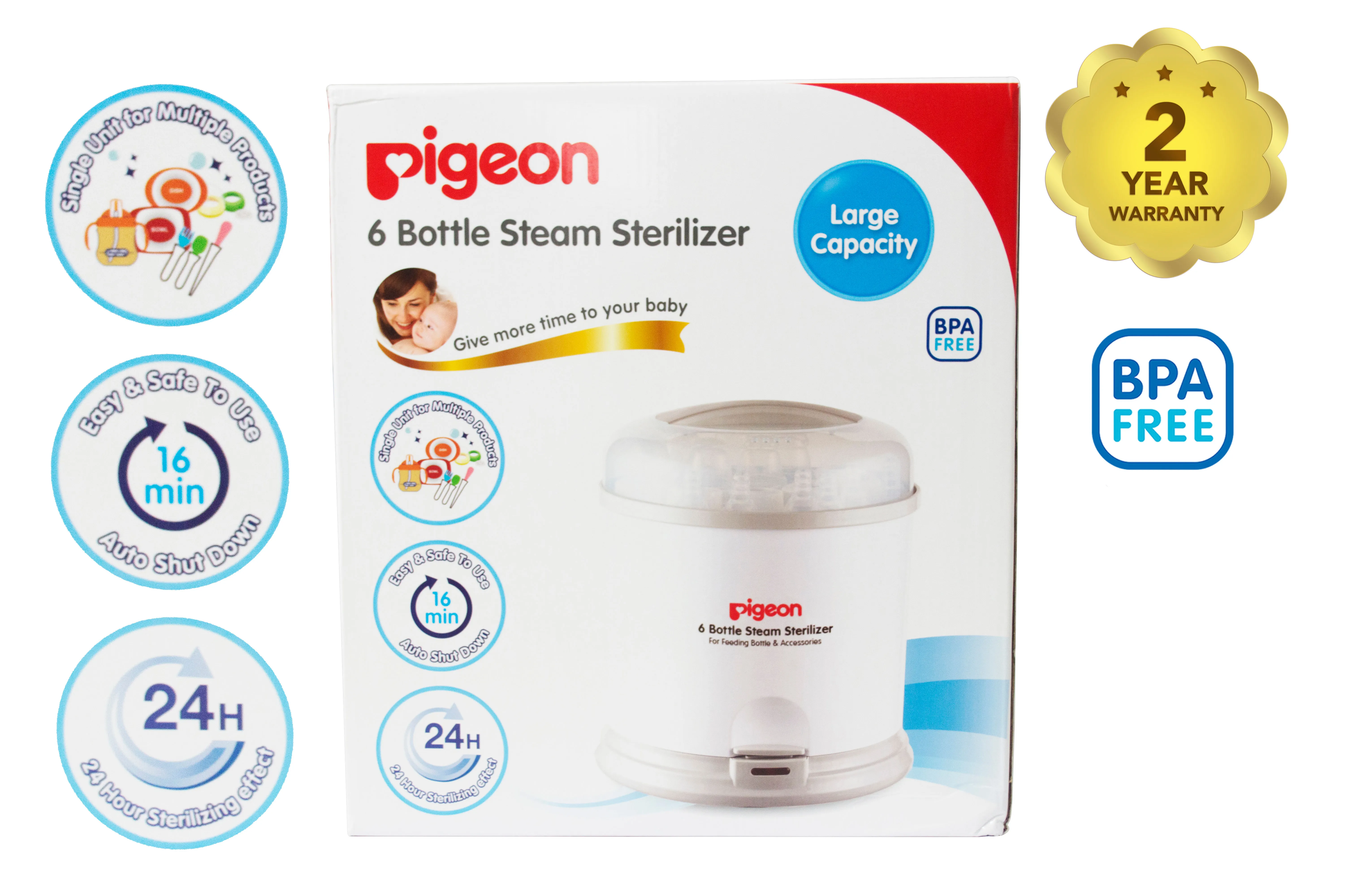 Pigeon 6 Bottle Steam Sterilizer