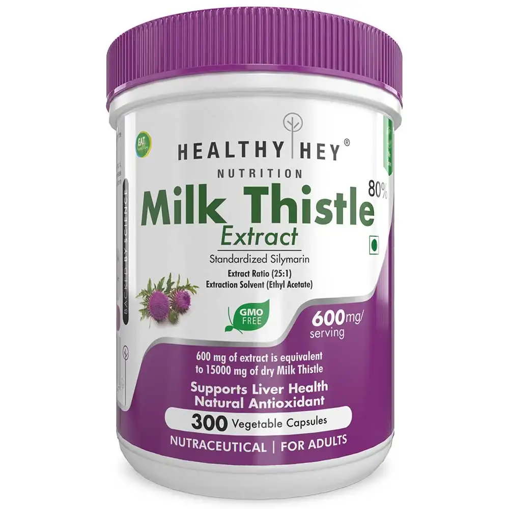 HealthyHey Nutrition Milk Thistle Extract,  300 veggie capsule(s)