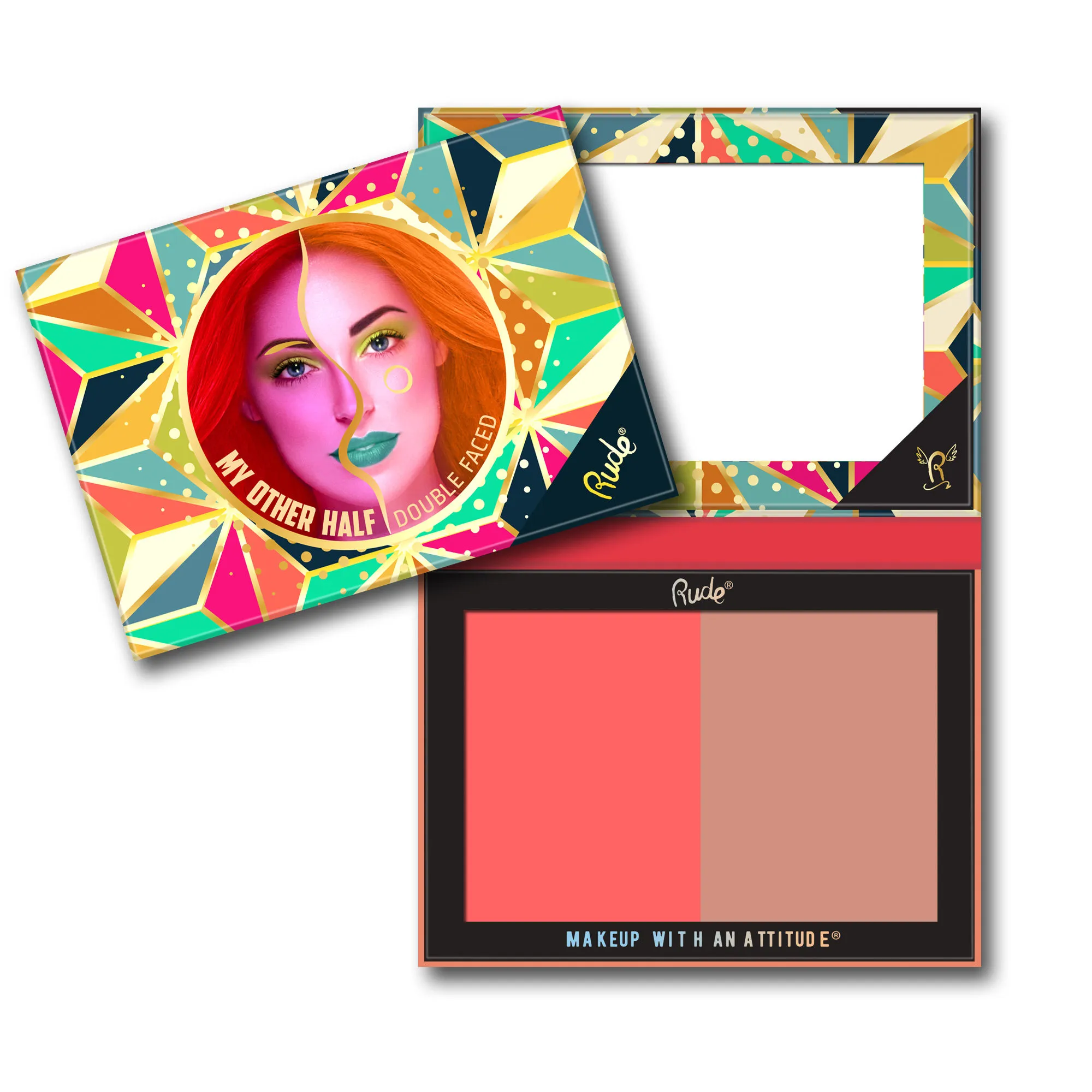 Rude Cosmetics My Other Half Duo Shade Face Palette - Double Faced