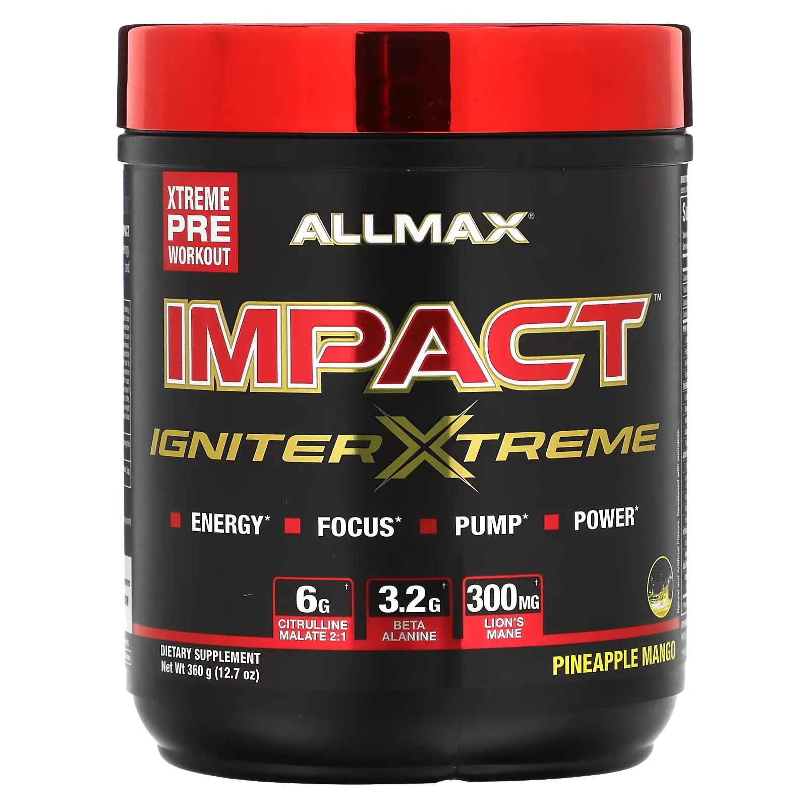 IMPACT Igniter Xtreme, Pre-Workout, Pineapple Mango, 12.7 oz (360 g)