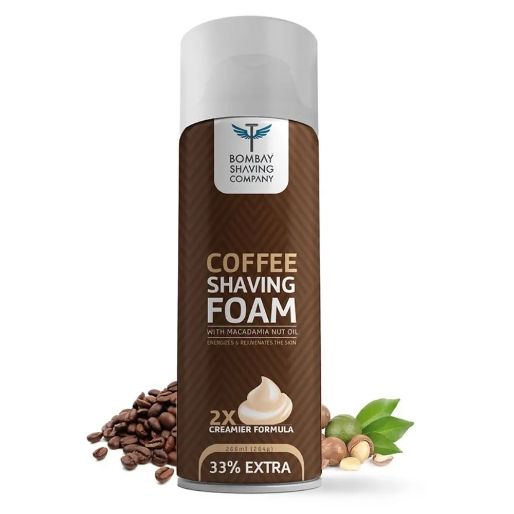 Bombay Shaving Company Coffee Shaving Foam, 266 ml (33% Extra) with Coffee & Macadamia Seed Oil