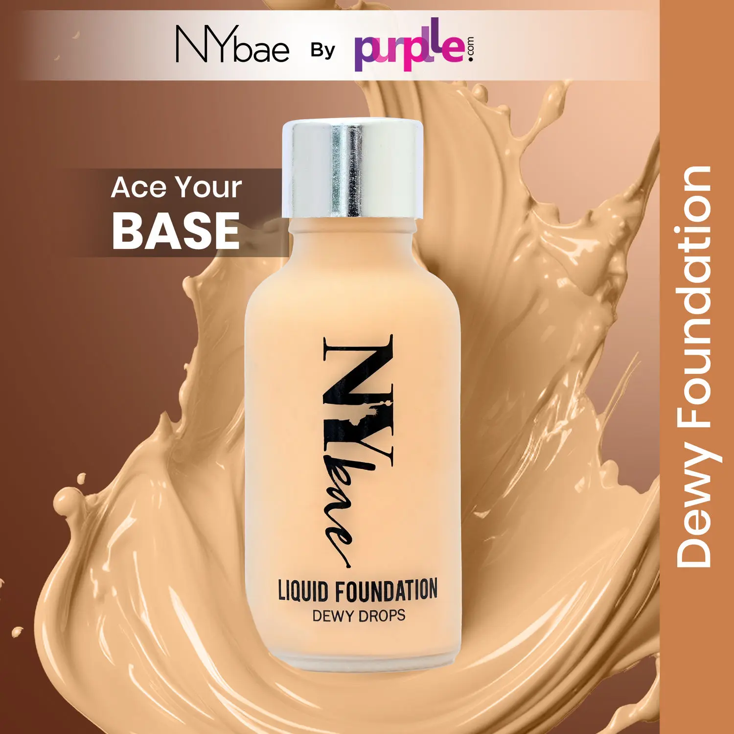 NY Bae Dewy Drops Foundation - Cafe Au Lait 9 (30 ml) | Very Fair Skin | Warm Undertone | Full Coverage | Long Lasting | Non-Transfer