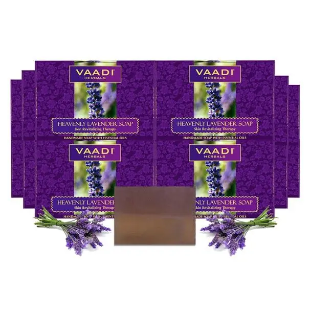 Vaadi Herbals Pack of 12 Heavenly LAVENDER SOAP with Rosemary extract (12 x 75 g)