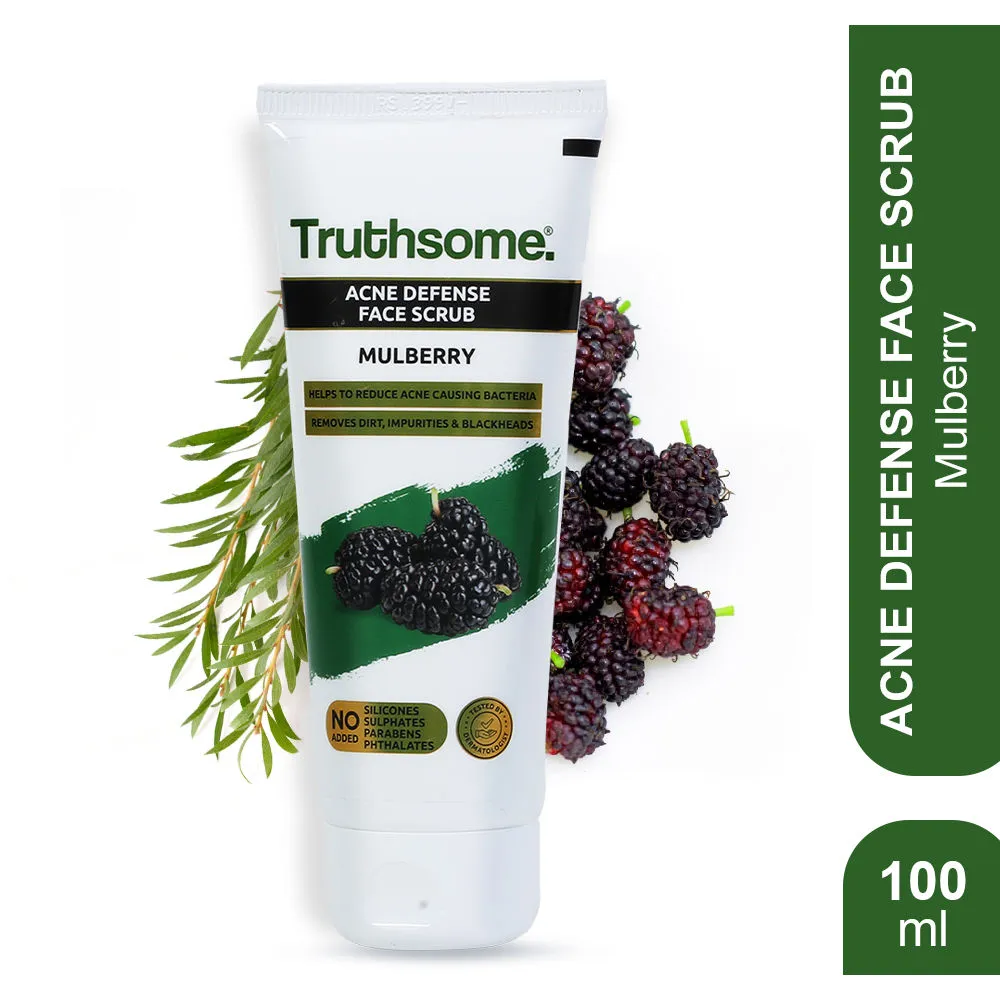 Truthsome Acne Defense Face Scrub With Mulberry & Tea Tree Oil - For Acne Prone Skin