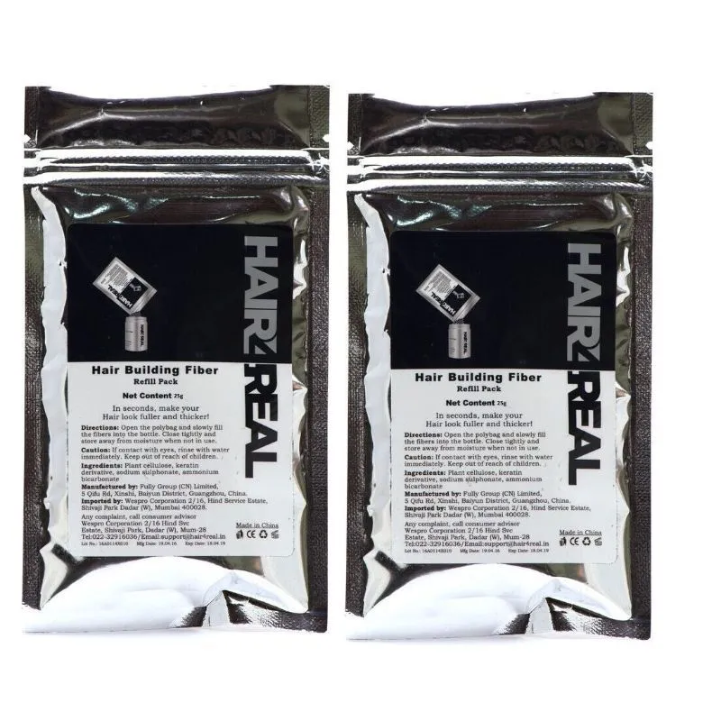 Hair4Real Hair Building Black Fiber Refill - Pack Of 2