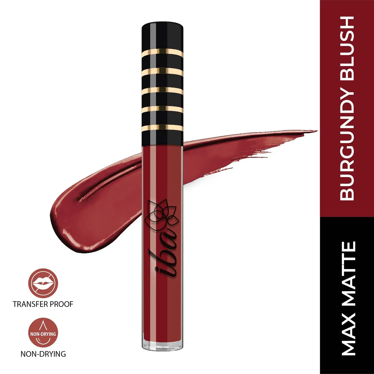 Iba Maxx Matte Liquid Lipstick Shade - Burgundy Blush, 2.6Ml | Transfer Proof | Velvet Matte Finish Creamy Lipstick | Highly Pigmented And Long Lasting | Non-Drying| 100% Vegan & Cruelty Free