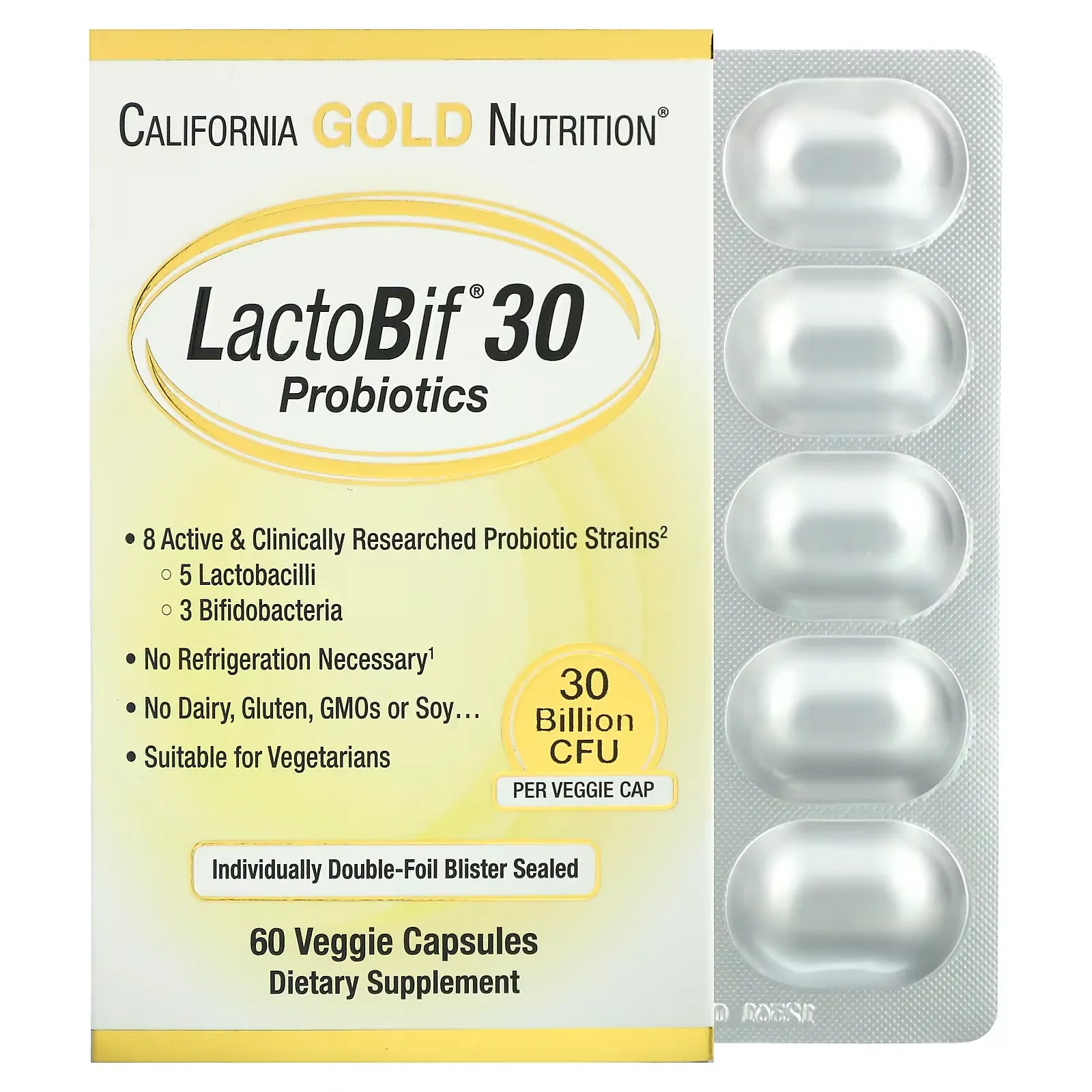 LactoBif Probiotics, 30 Billion CFU, 60 Veggie Capsules