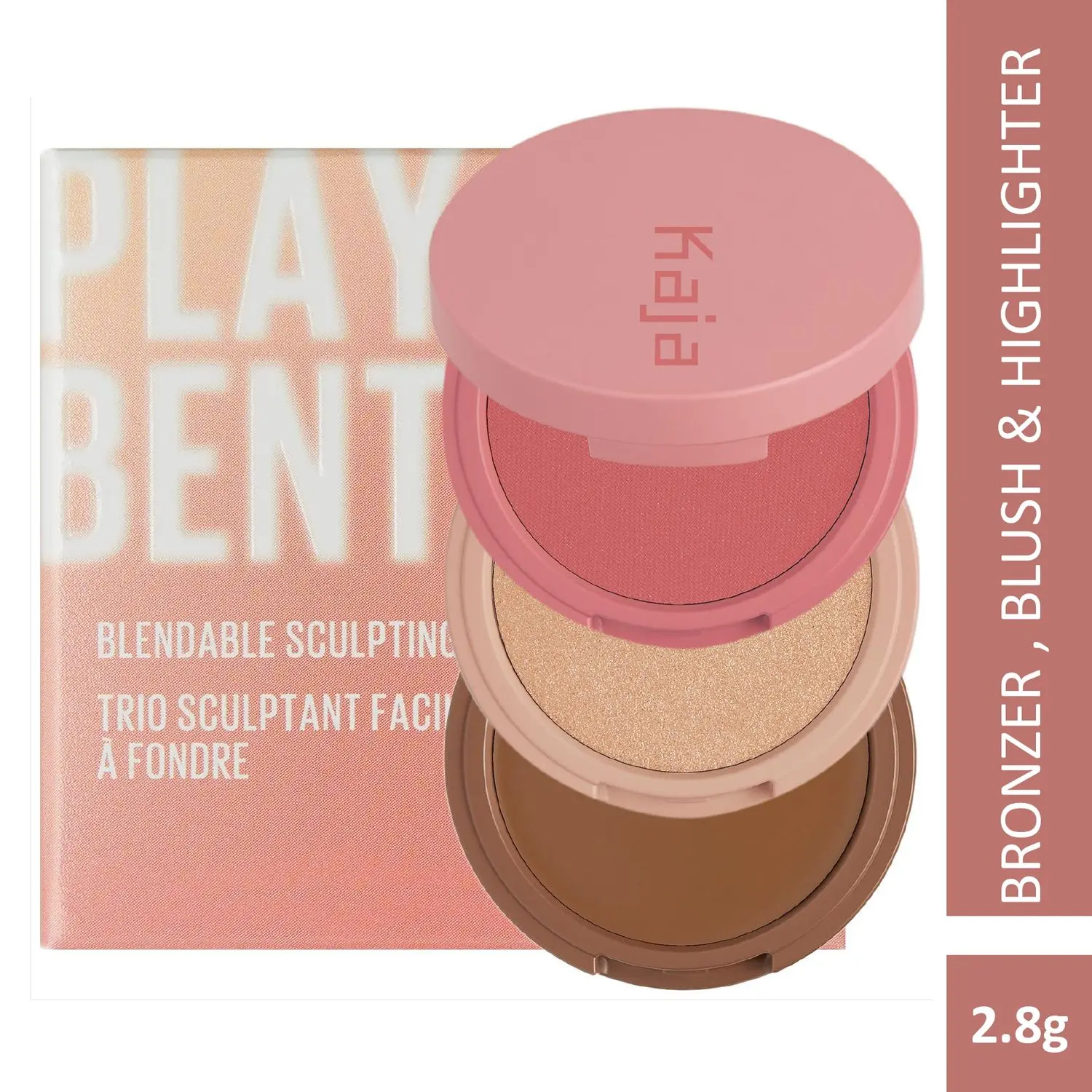 KAJA PLAY BENTO | Highlighter 2.8g & Blush And Bronzer 2 x 3.5g | 02 Cloud Latte | Cruelty-free, Vegan, Paraben-free, Sulfate-free, Phthalates-free, K-Beauty, Korean Beauty, Korean Beauty