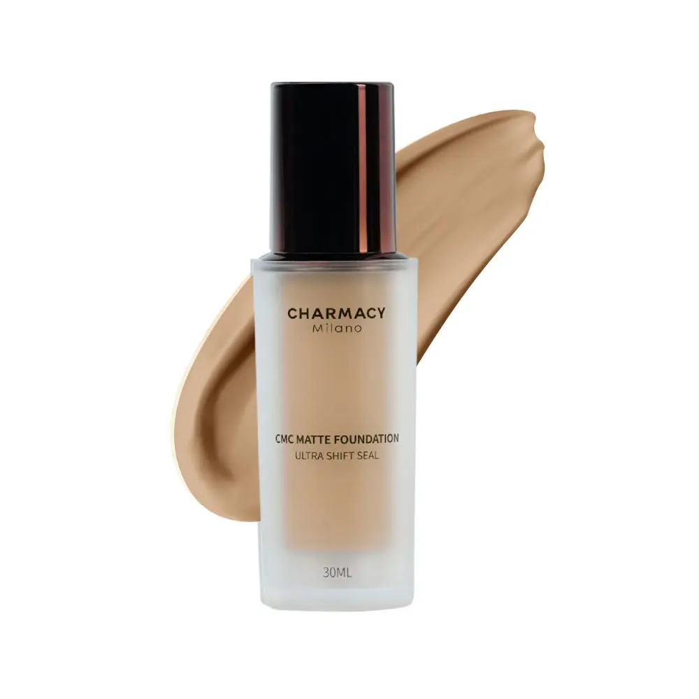 Charmacy Milano Matte Foundation 08 - Perfect Canvas for Your Make-Up Buildable Coverage, Instant Hydrating, Light Weight, Suitable for All Skin Types, 24-Hour Wear, Seamless Blend, Flawless Finish