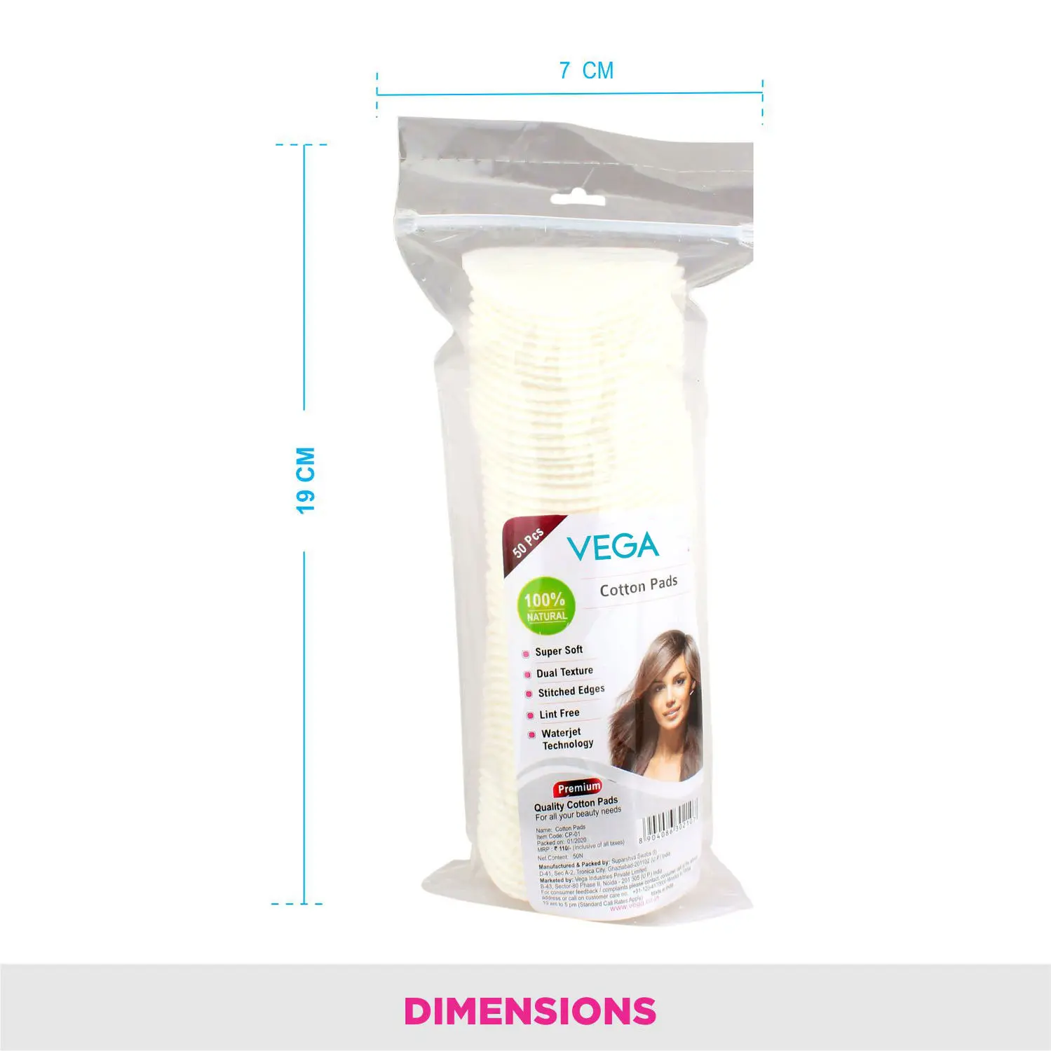VEGA Cotton Pad (Pack of 50) (CP-01)