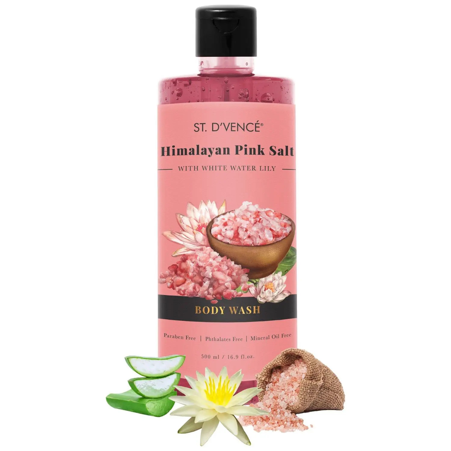 ST. D´VENCE Himalayan Pink Salt Body Wash With White Water Lily (500 ml)