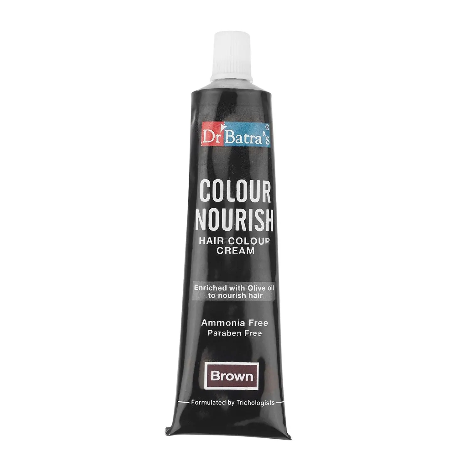 Dr Batra's Colour Nourish Hair Ammonia, Paraben Free Colour Cream Enriched With Olive Oil to Nourish Hair Brown - 120 gm