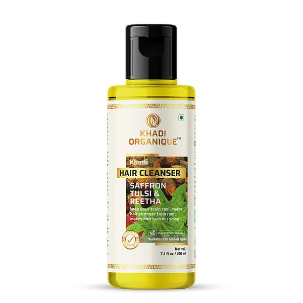 Khadi Organique Saffron, Tulsi & Reetha Hair Cleanser