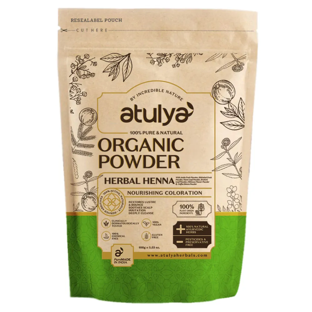 Atulya 100% Pure & Natural Organic Powder Herbal Henna