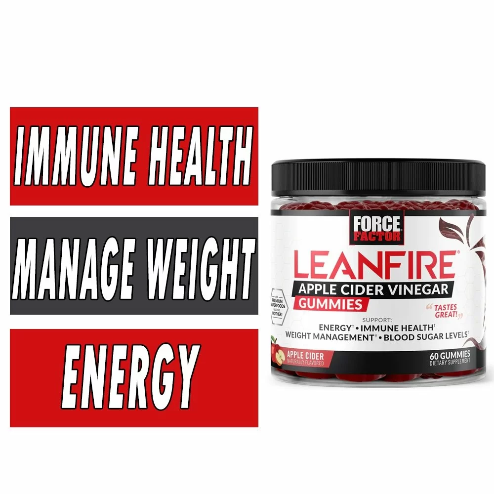 LeanFire Apple Cider Vinegar - Force Factor - Apple Cider - 60 Gummies