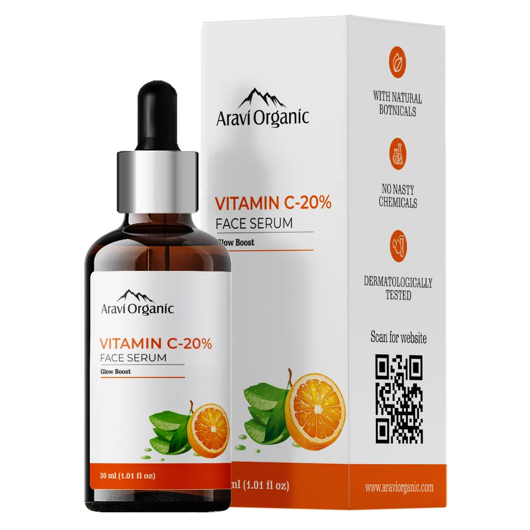 Aravi Organic 20% Vitamin C Serum for Face Whitening & Radiant Skin