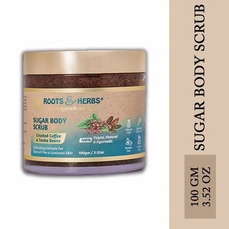 Roots & Herbs Crushed Coffee & Tonka Beans Sugar Body Scrub