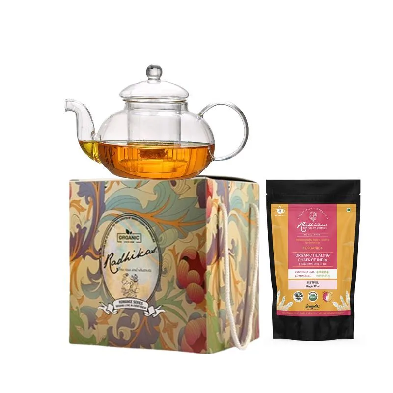 Radhikas Rope Style Box Big - Ginger Assam Blend With Victorian Kettle