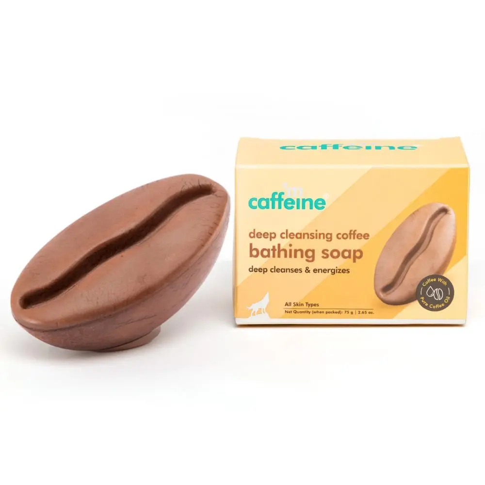 mCaffeine Deep Cleansing Coffee Bathing Soap for Soft & Smooth Skin | Energizes & Smoothens - Natural & 100% Vegan 75 gm