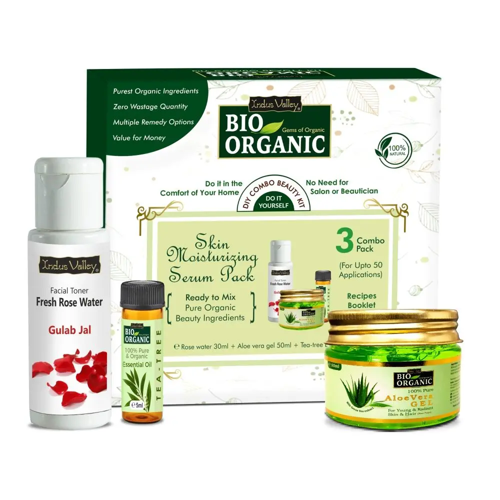 Indus Valley Bio Organic Skin Moisturizing Serum Gift Pack DIY Kit