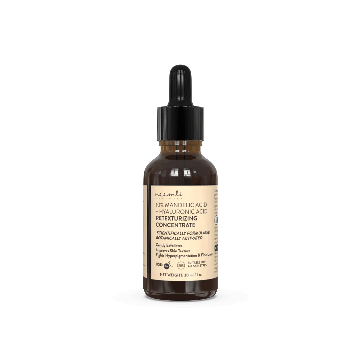 Neemli Naturals 10% Mandelic Acid + Hyaluronic Acid Retexturizing Concentrate